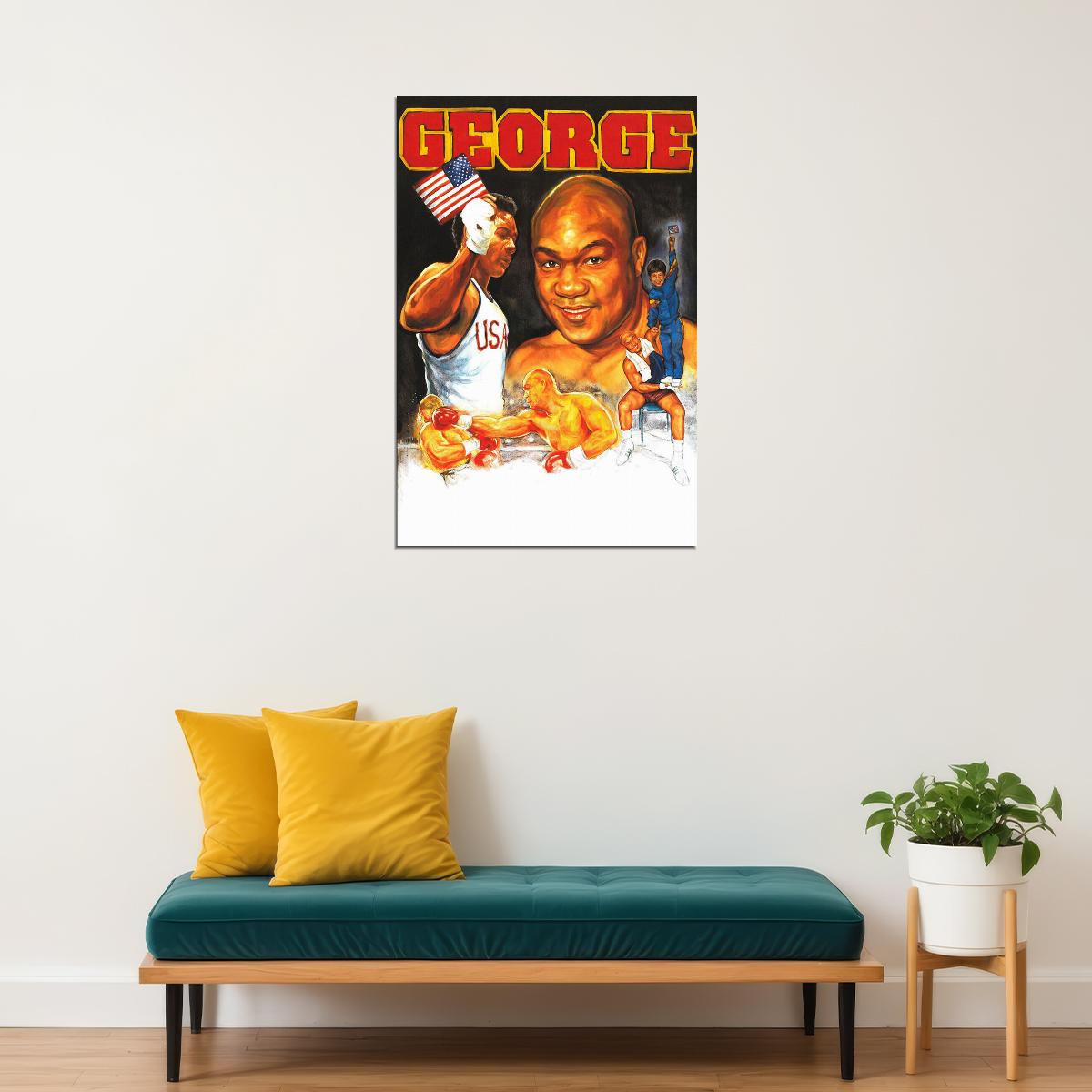 George Foreman Usa Boxing Athlete Poster Wall Art Print Home Wall Decor - xonomax