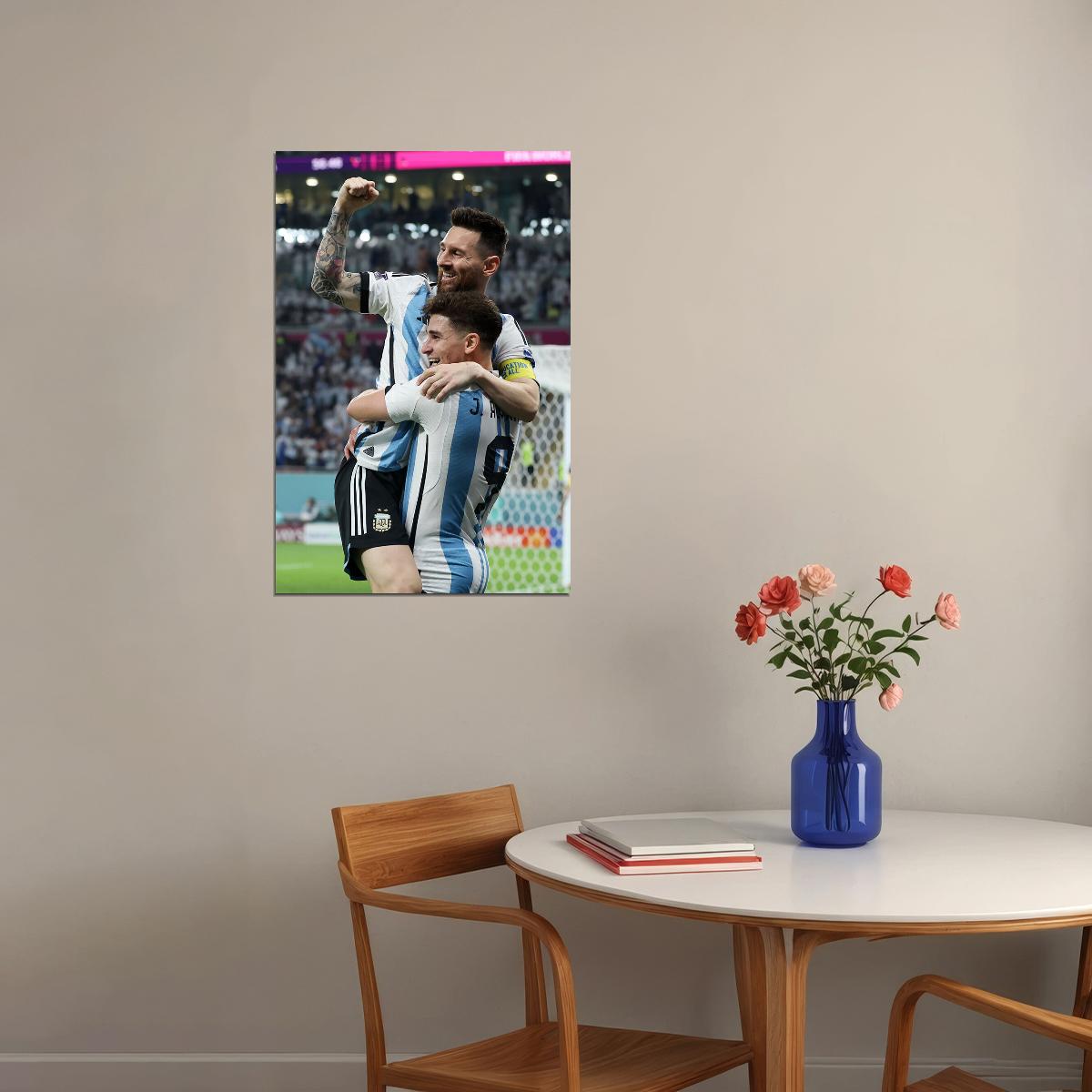 Leo Messi Julian Goal Celebration Argentina Fans Poster Wall Art Print Home Wall Decor - xonomax