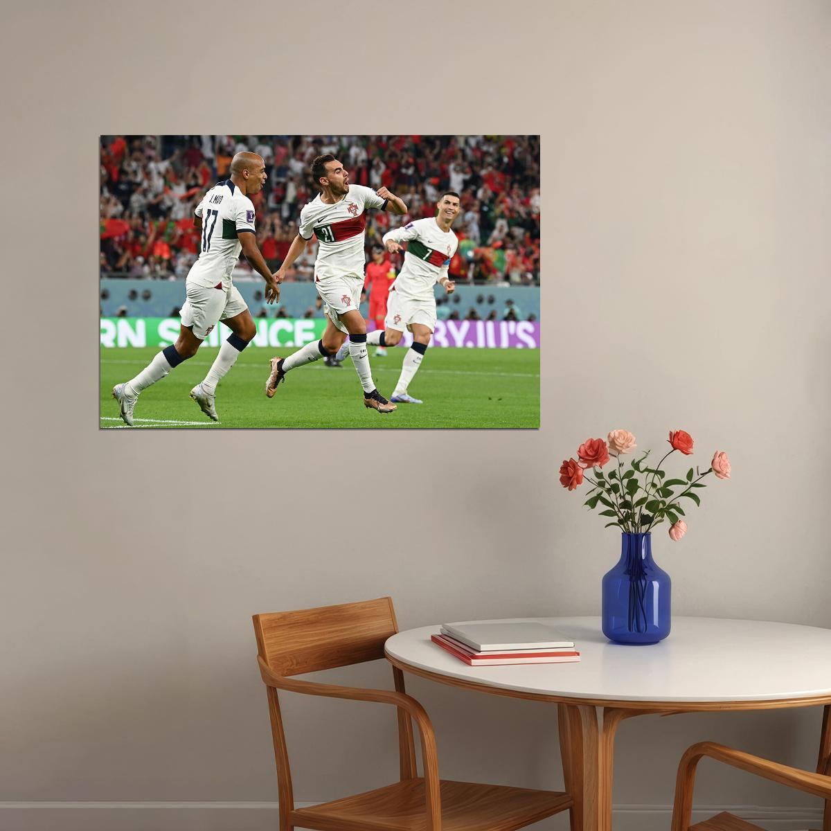 Ricardo Horta Goal Celebration Portugal Team World Cup Poster Wall Art Print Home Wall Decor - xonomax