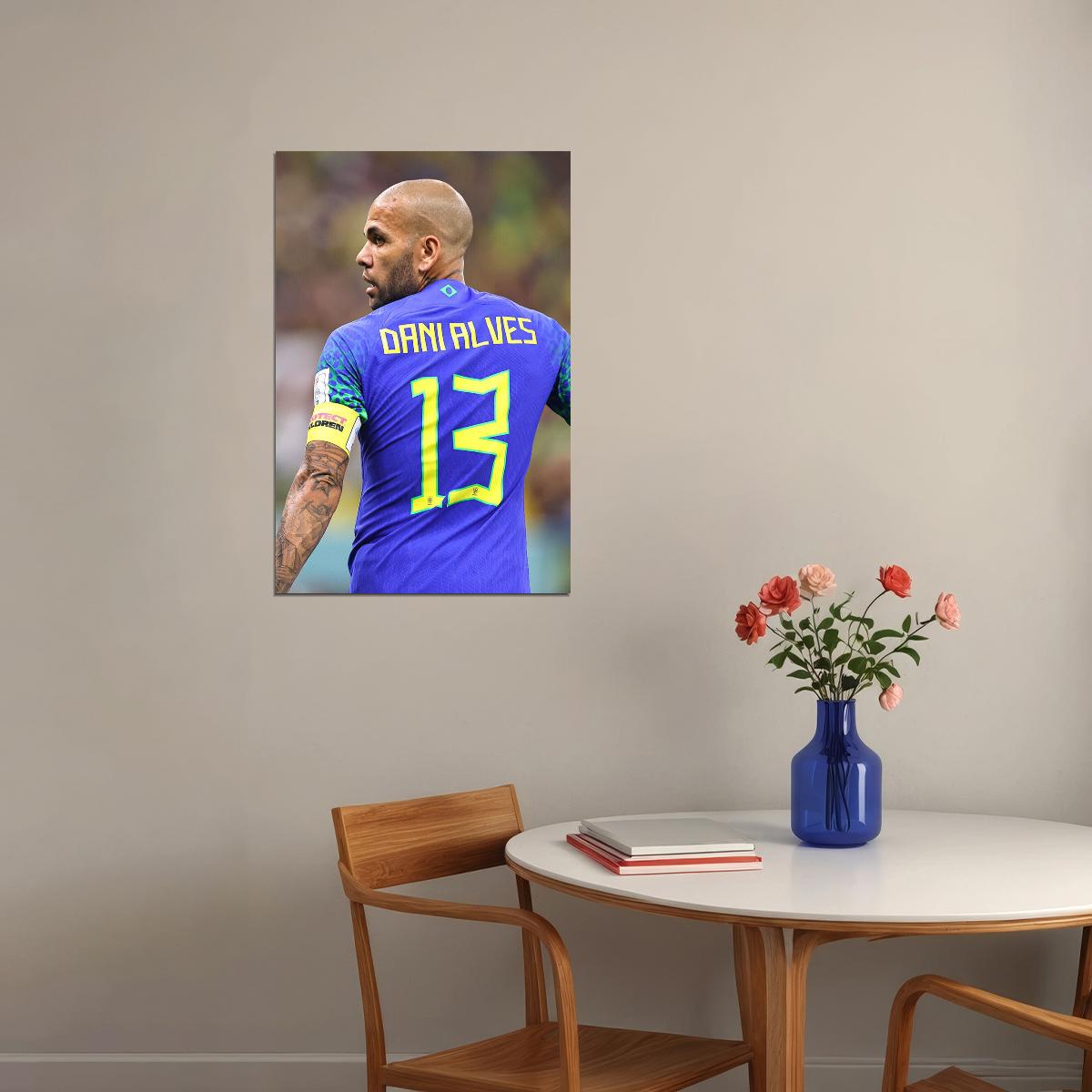 Dani Alves Brazil National Team World Cup Poster Wall Art Print Home Wall Decor - xonomax