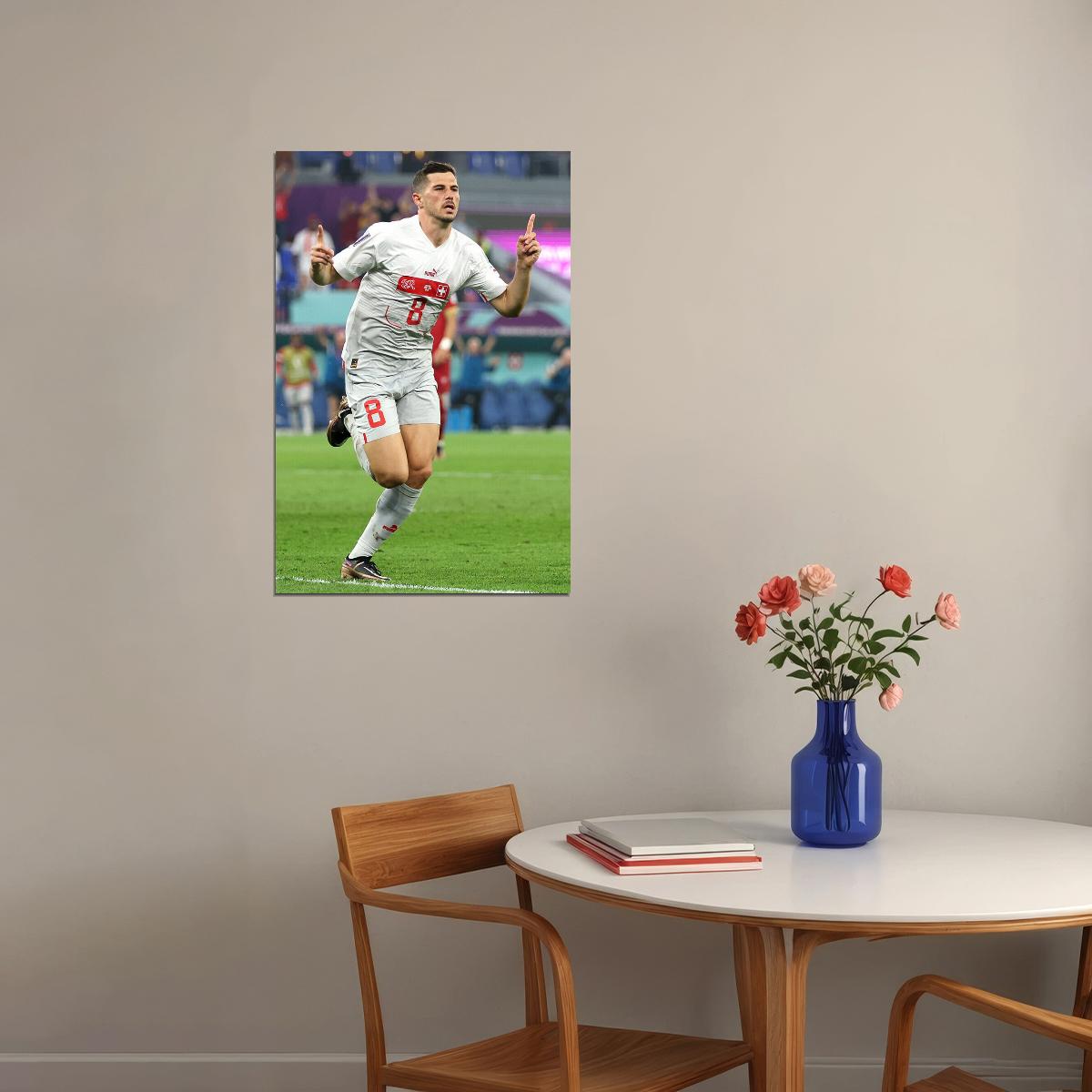 Remo Freuler Goal Celebration Switzerland World Cup Poster Wall Art Print Home Wall Decor - xonomax