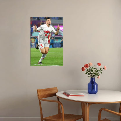 Remo Freuler Goal Celebration Switzerland World Cup Poster Wall Art Print Home Wall Decor - xonomax
