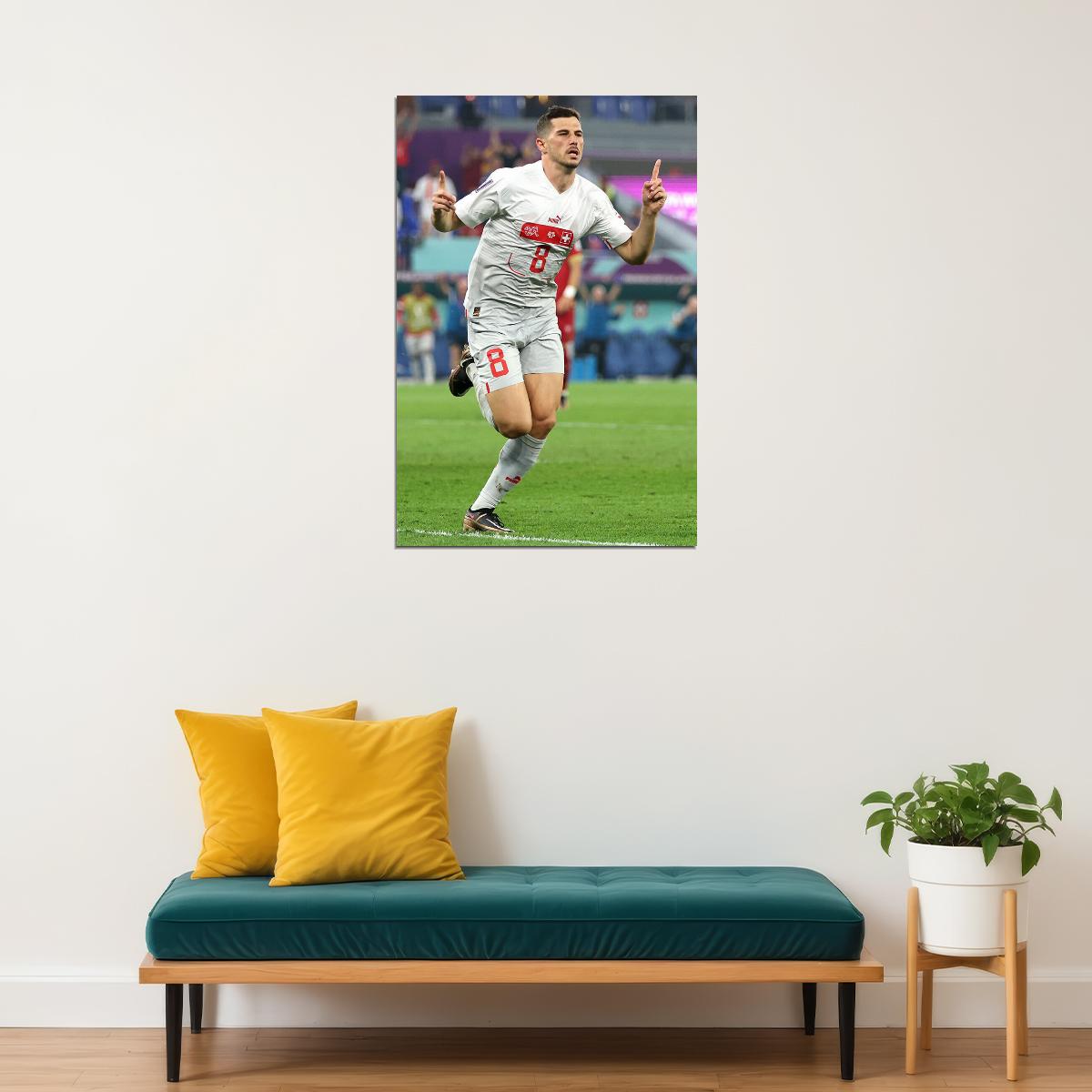 Remo Freuler Goal Celebration Switzerland World Cup Poster Wall Art Print Home Wall Decor - xonomax
