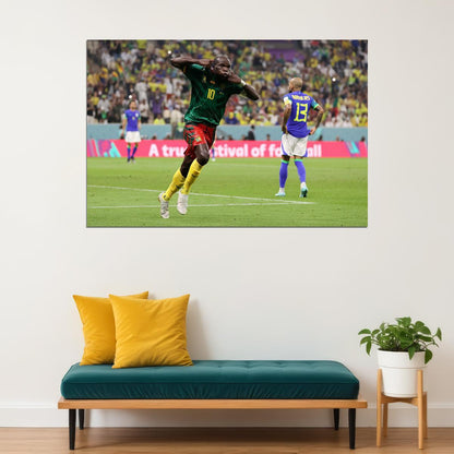Vincent Aboubakar Goal Celebration Cameroon World Cup Poster Wall Art Print Home Wall Decor - xonomax