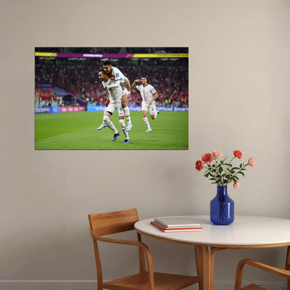 Hakim Ziyech Goal Celebration Morocco World Cup Poster Wall Art Print Home Wall Decor - xonomax
