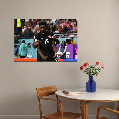 Alphonso Davies Canada National Team World Cup Poster Wall Art Print Home Wall Decor - xonomax