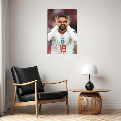 Youssef En Nesyri Morocco National Team World Cup Poster Wall Art Print Home Wall Decor - xonomax