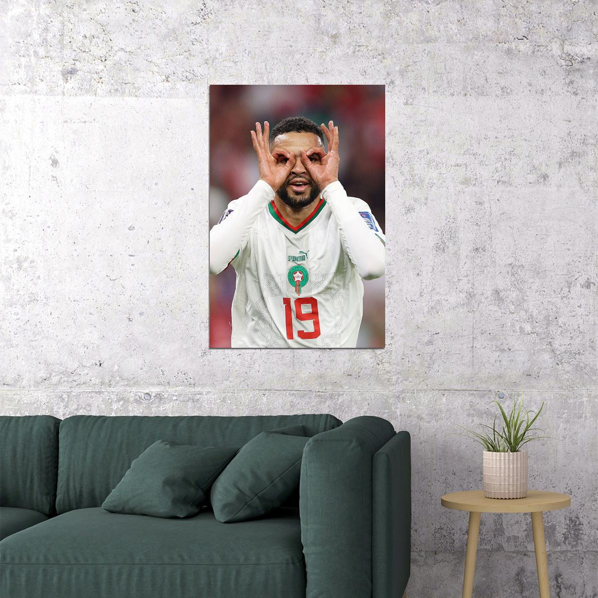 Youssef En Nesyri Morocco National Team World Cup Poster Wall Art Print Home Wall Decor - xonomax
