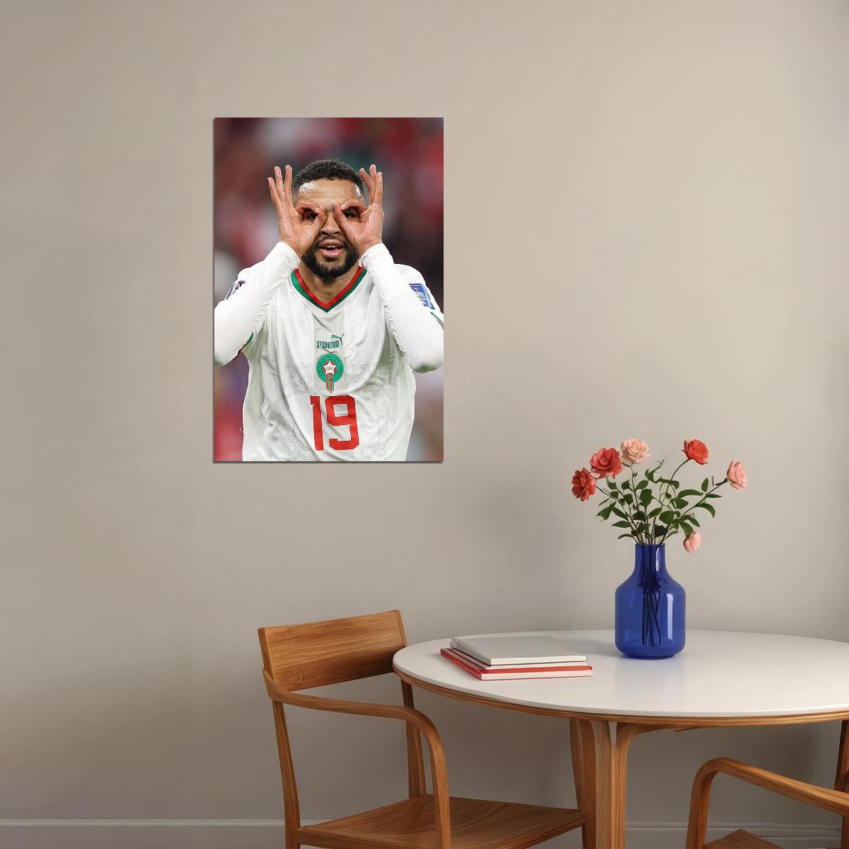 Youssef En Nesyri Morocco National Team World Cup Poster Wall Art Print Home Wall Decor - xonomax