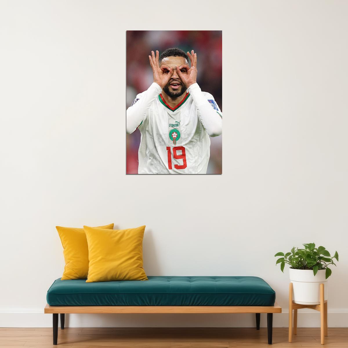 Youssef En Nesyri Morocco National Team World Cup Poster Wall Art Print Home Wall Decor - xonomax