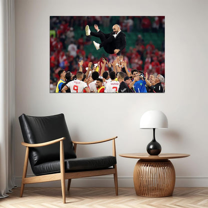 Walid Regragui Morocco National Football World Cup Poster Wall Art Print Home Wall Decor - xonomax