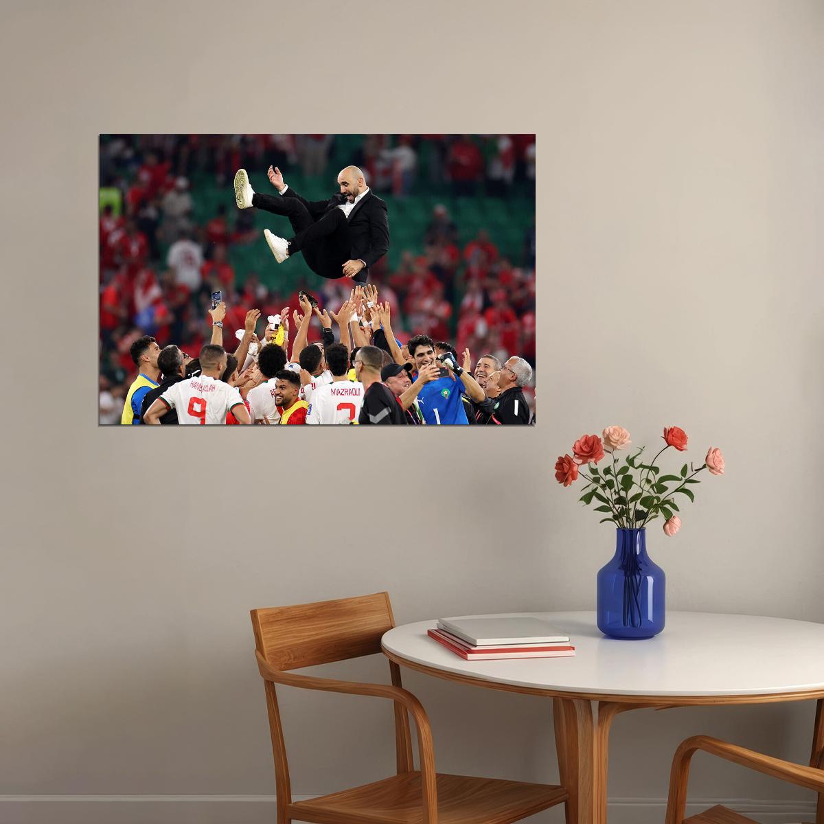 Walid Regragui Morocco National Football World Cup Poster Wall Art Print Home Wall Decor - xonomax