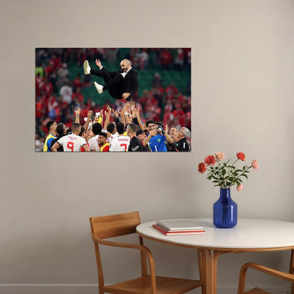 Walid Regragui Morocco National Football World Cup Poster Wall Art Print Home Wall Decor - xonomax