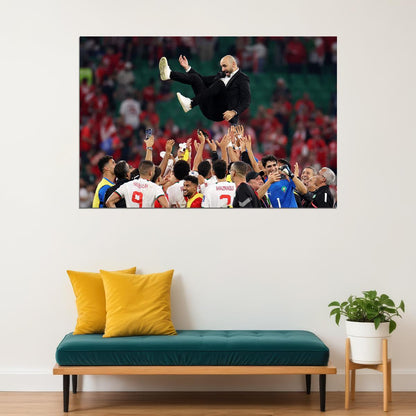 Walid Regragui Morocco National Football World Cup Poster Wall Art Print Home Wall Decor - xonomax