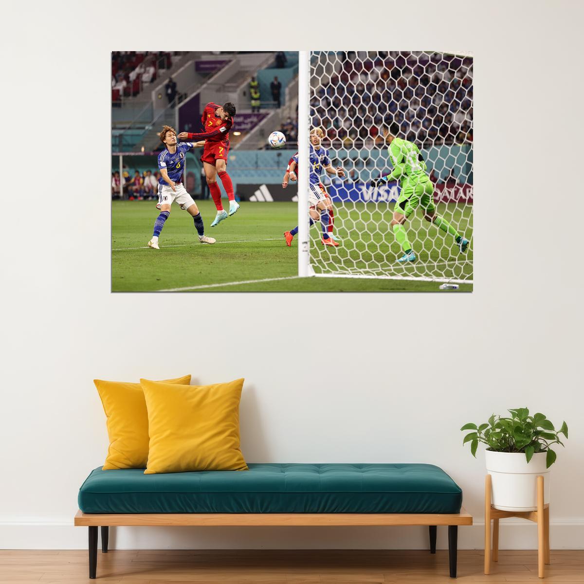 Alvaro Morata Goal Spain National Team World Cup Poster Wall Art Print Home Wall Decor - xonomax