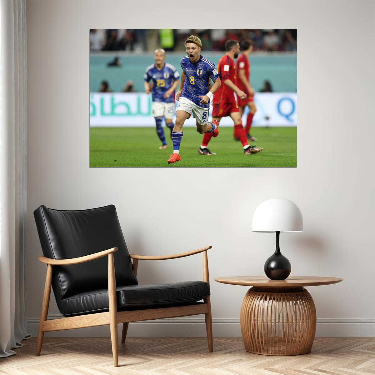 Ritsu Doan Goal Celebration Japan World Cup Poster Wall Art Print Home Wall Decor