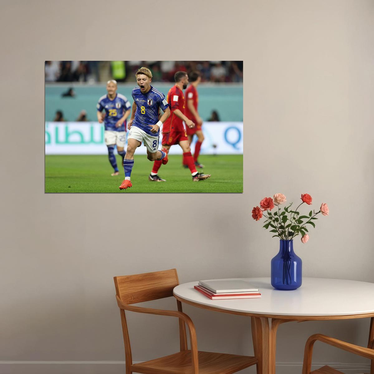 Ritsu Doan Goal Celebration Japan World Cup Poster Wall Art Print Home Wall Decor