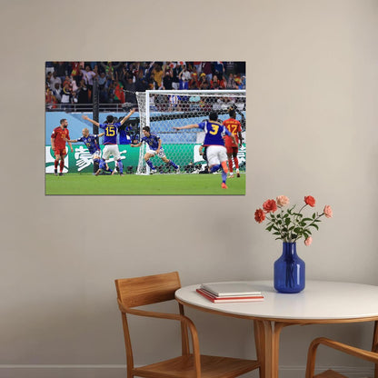 Ao Tanaka Japan Goal Celebaration World Cup Poster Wall Art Print Home Wall Decor - xonomax