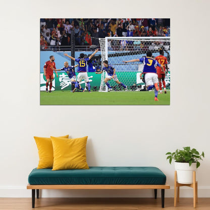 Ao Tanaka Japan Goal Celebaration World Cup Poster Wall Art Print Home Wall Decor - xonomax