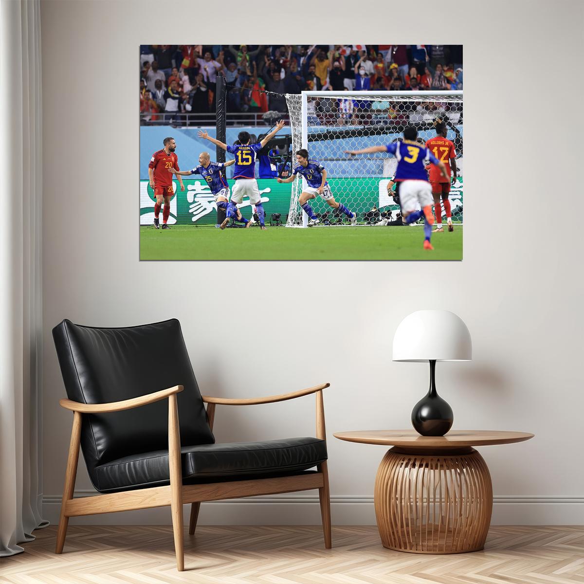 Ao Tanaka Japan Goal Celebaration World Cup Poster Wall Art Print Home Wall Decor - xonomax