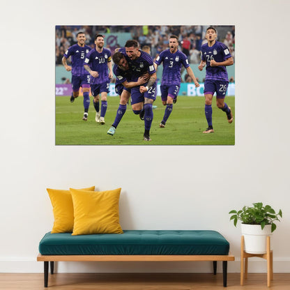 Fernandez And Alvarez Goal Celebration Argentina Poster Wall Art Print Home Wall Decor - xonomax