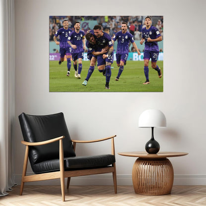 Fernandez And Alvarez Goal Celebration Argentina Poster Wall Art Print Home Wall Decor - xonomax