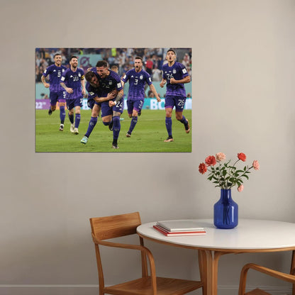Fernandez And Alvarez Goal Celebration Argentina Poster Wall Art Print Home Wall Decor - xonomax