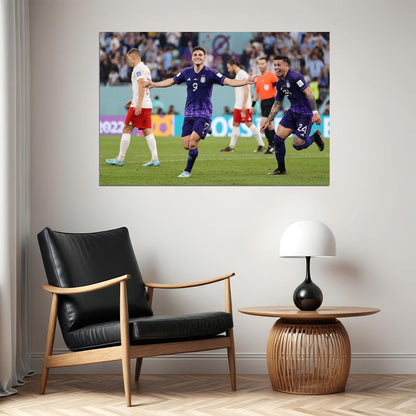 Julian Alvarez Goal Celebration Argentina World Cup Poster Wall Art Print Home Wall Decor - xonomax