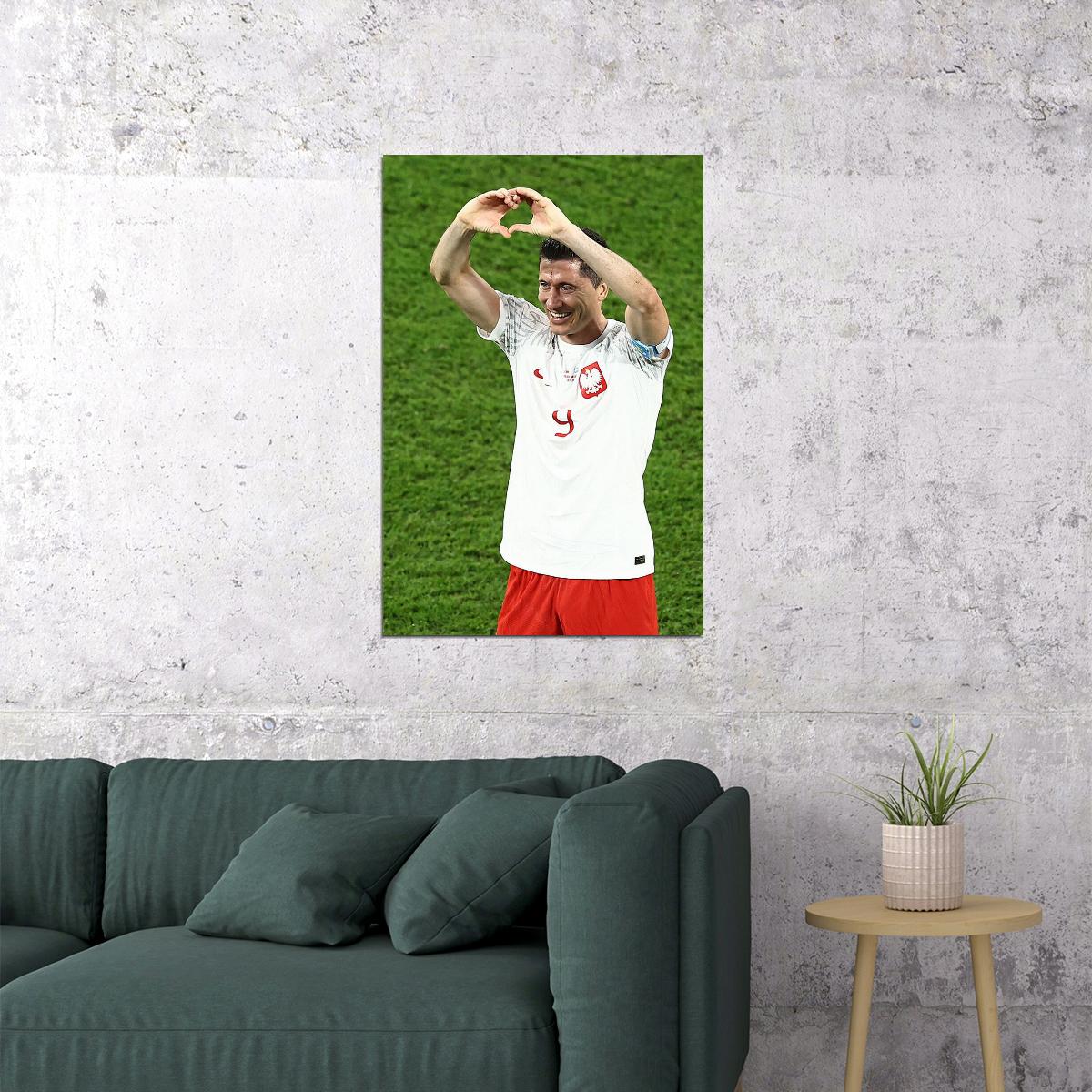 Robert Lewandowski Poland National Team World Cup Poster Wall Art Print Home Wall Decor