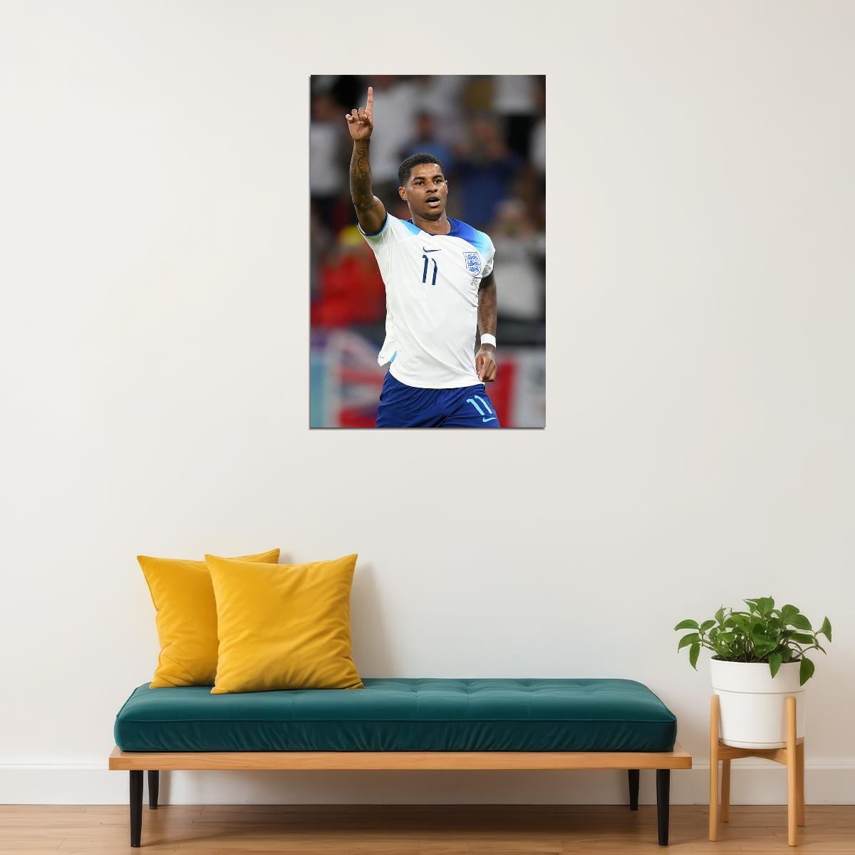 Marcus Rashford Goal Celebration England World Cup Poster Wall Art Print Home Wall Decor - xonomax