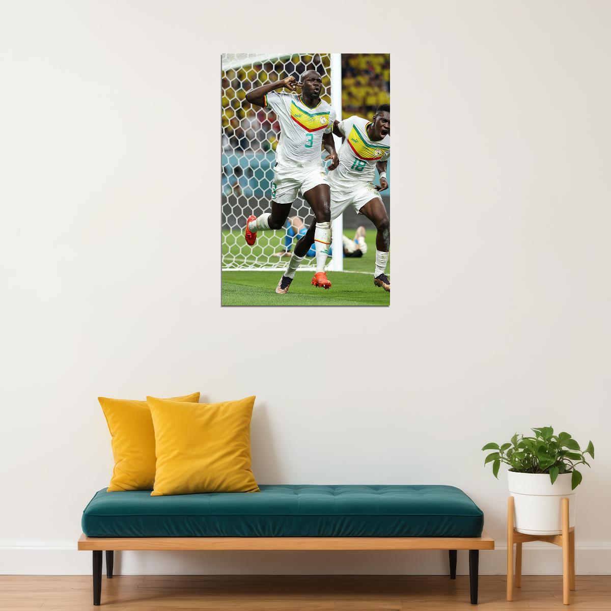 Kalidou Koulibaly Fans Goal Celebration Senegal Poster Wall Art Print Home Wall Decor - xonomax