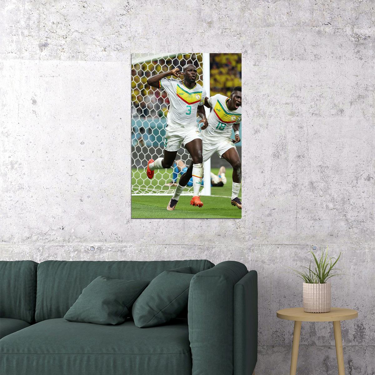 Kalidou Koulibaly Fans Goal Celebration Senegal Poster Wall Art Print Home Wall Decor - xonomax