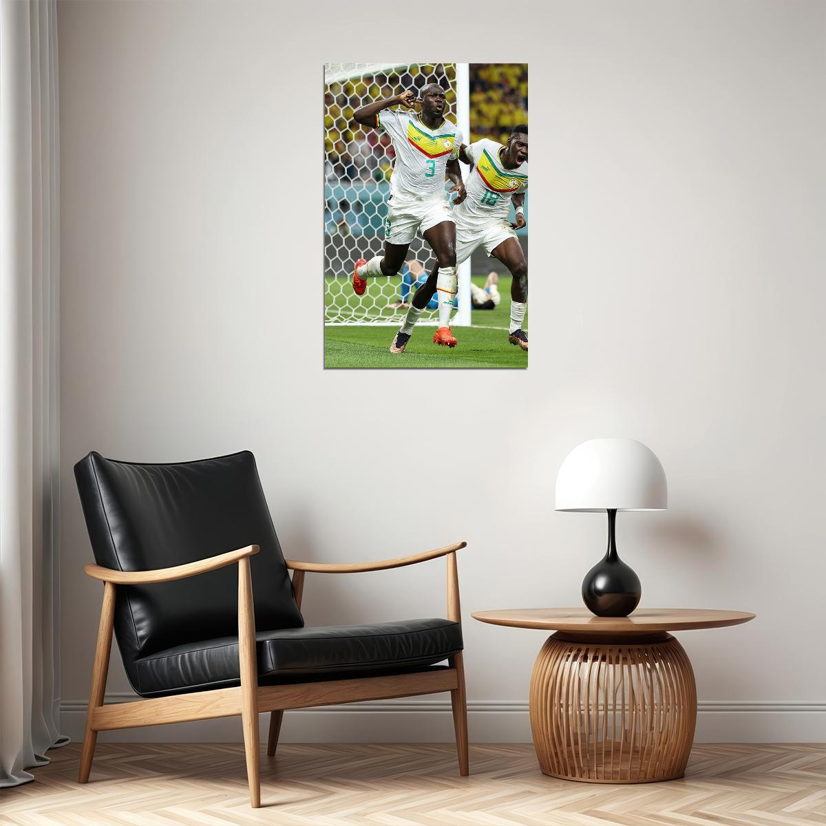 Kalidou Koulibaly Fans Goal Celebration Senegal Poster Wall Art Print Home Wall Decor - xonomax