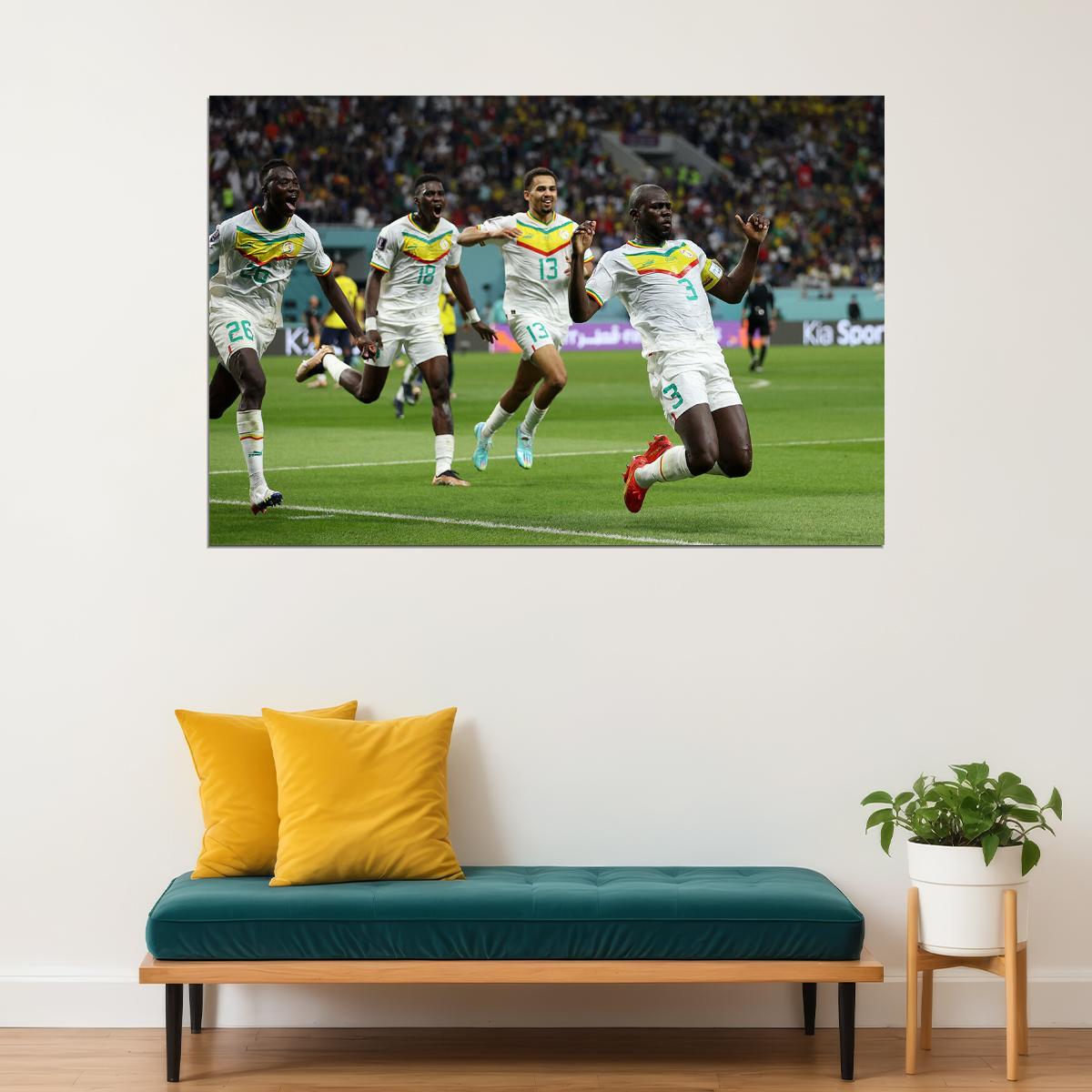 Kalidou Koulibaly Goal Celebration Senegal World Cup Poster Wall Art Print Home Wall Decor - xonomax