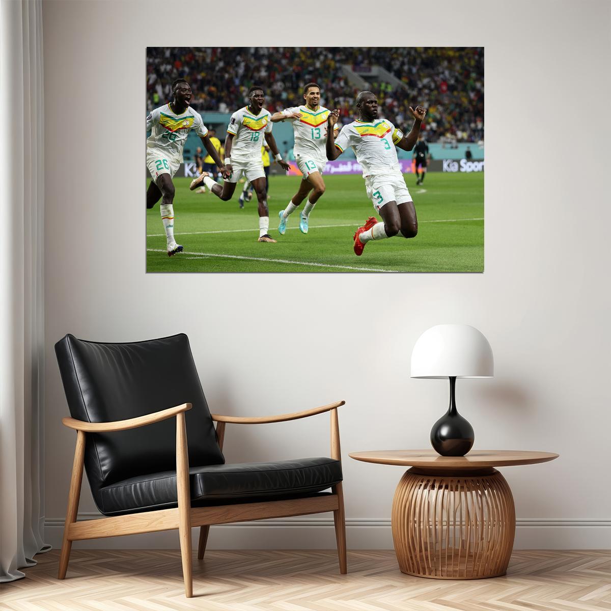 Kalidou Koulibaly Goal Celebration Senegal World Cup Poster Wall Art Print Home Wall Decor - xonomax