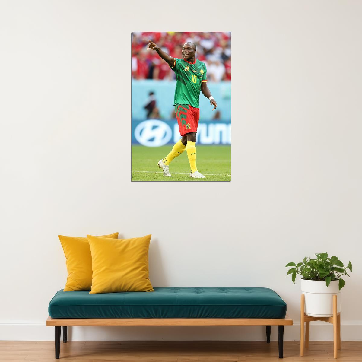Vincent Aboubakar Goal Celebration Cameroon World Cup Poster Wall Art Print Home Wall Decor - xonomax