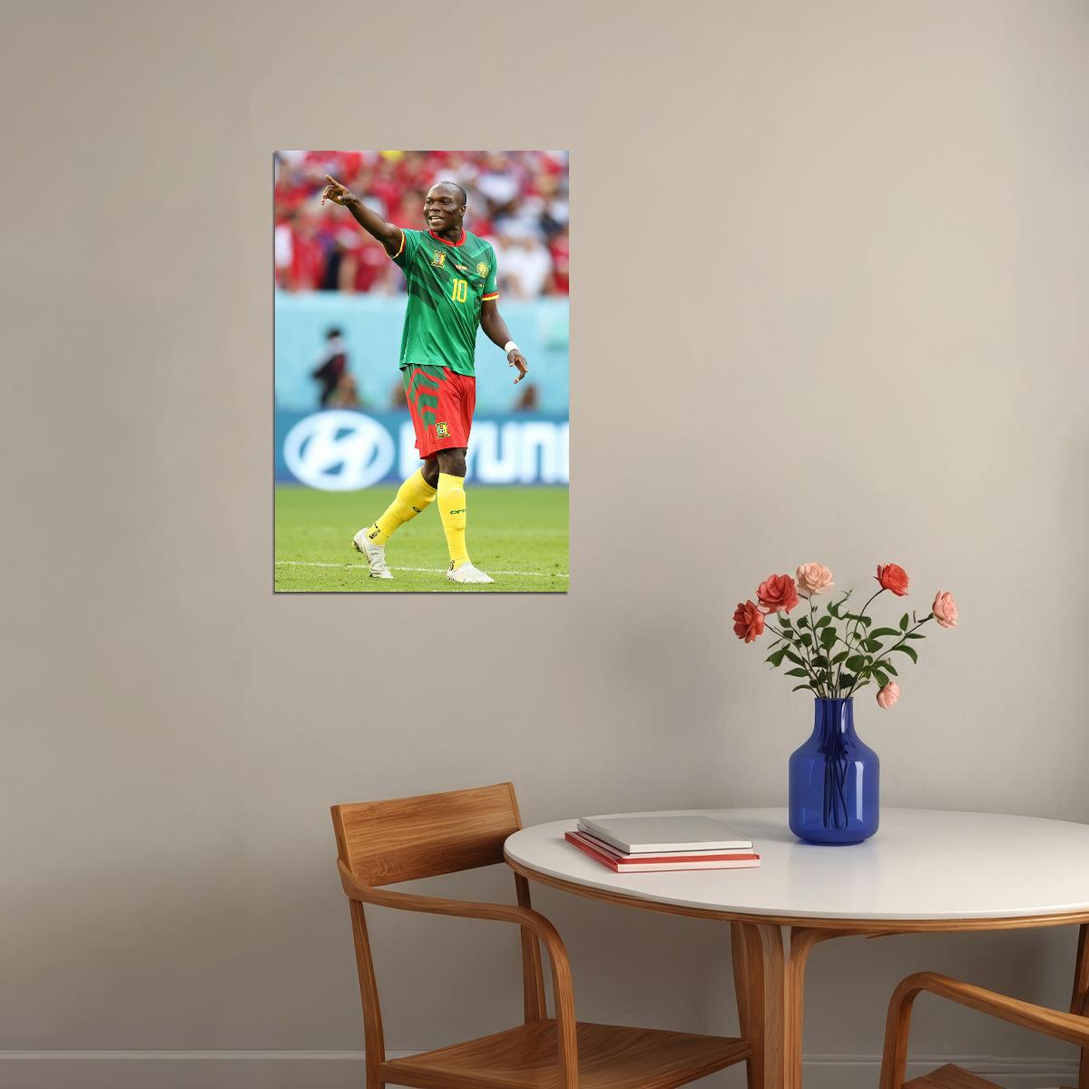 Vincent Aboubakar Goal Celebration Cameroon World Cup Poster Wall Art Print Home Wall Decor - xonomax