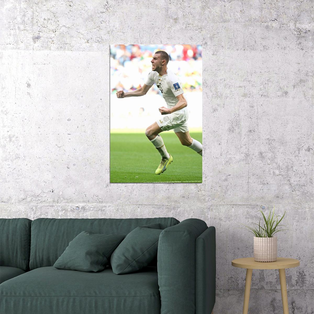 Strahinja Pavlovic Goal Celebration Serbia World Cup Poster Wall Art Print Home Wall Decor - xonomax