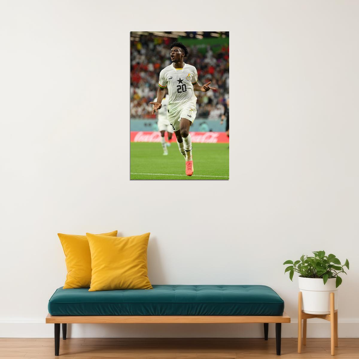 Mohammed Kudus Goal Celebraion Ghana World Cup Poster Wall Art Print Home Wall Decor - xonomax