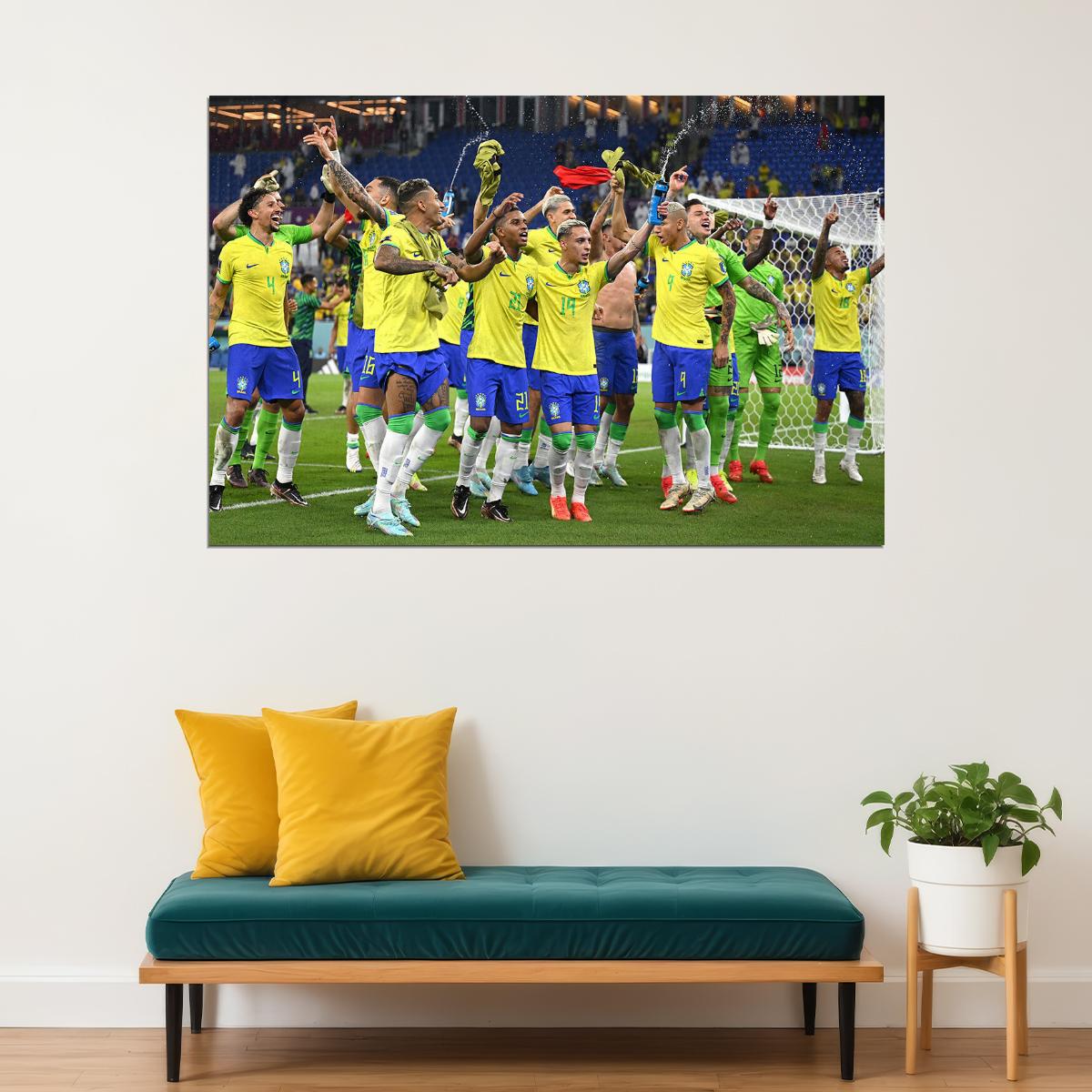 Brazil National Football Team Fans World Cup Poster Wall Art Print Home Wall Decor - xonomax