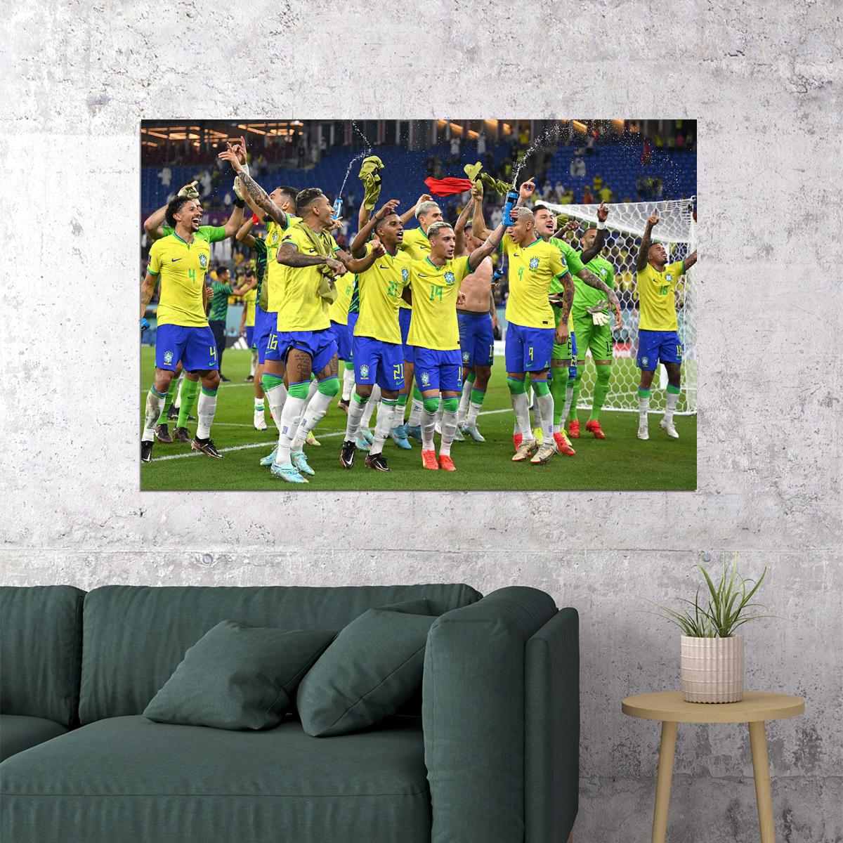 Brazil National Football Team Fans World Cup Poster Wall Art Print Home Wall Decor - xonomax