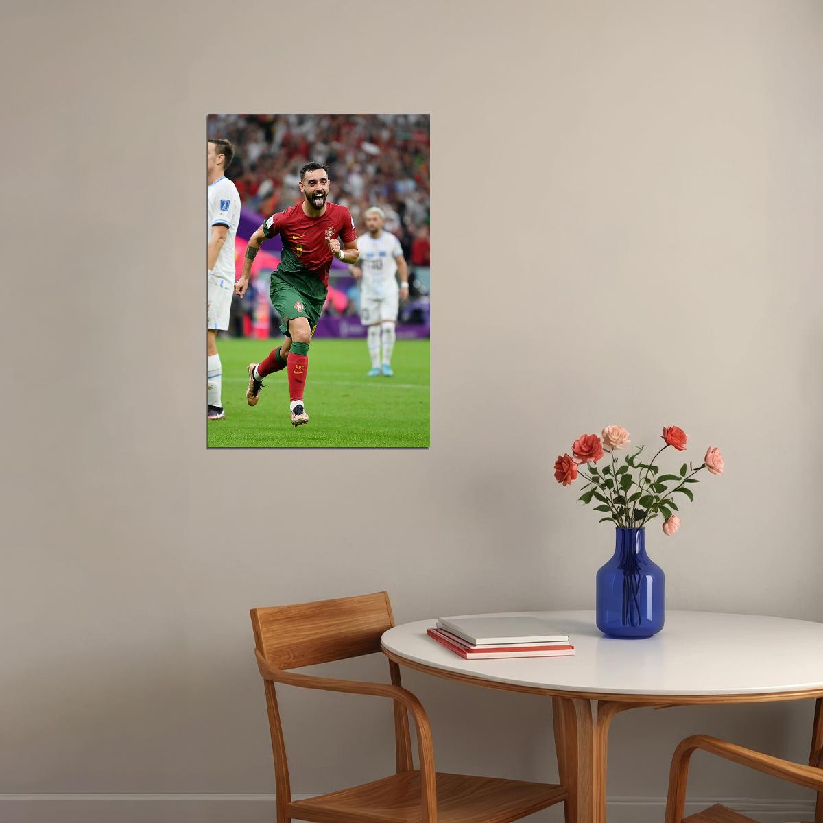 Bruno Fernandes Goal Celebration Portugal Poster Wall Art Print Home Wall Decor - xonomax