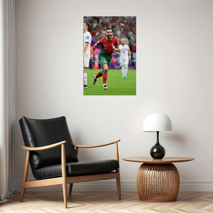 Bruno Fernandes Goal Celebration Portugal Poster Wall Art Print Home Wall Decor - xonomax