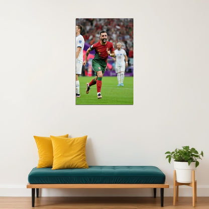 Bruno Fernandes Goal Celebration Portugal Poster Wall Art Print Home Wall Decor - xonomax