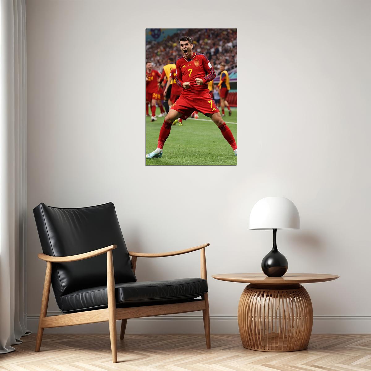 Alvaro Morata Goal Celebration Spain World Cup Poster Wall Art Print Home Wall Decor - xonomax