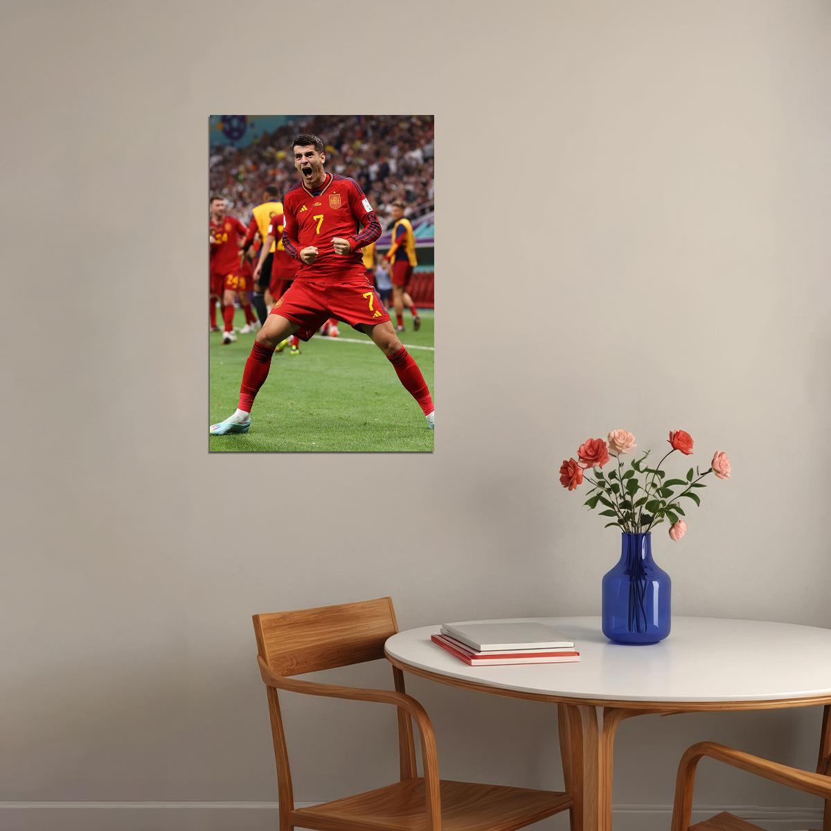 Alvaro Morata Goal Celebration Spain World Cup Poster Wall Art Print Home Wall Decor - xonomax