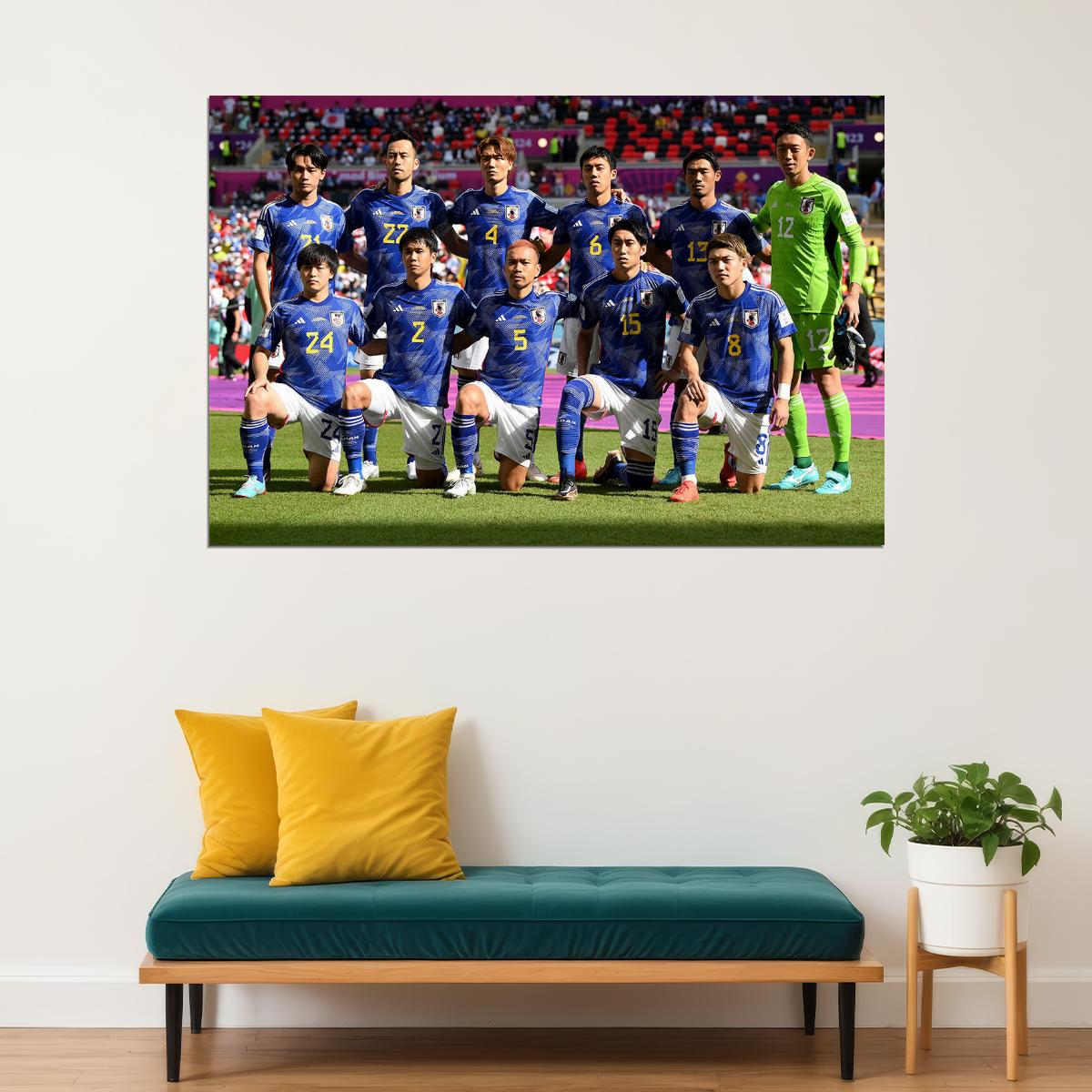 Japan National Football Team World Cup Poster Wall Art Print Home Wall Decor - xonomax
