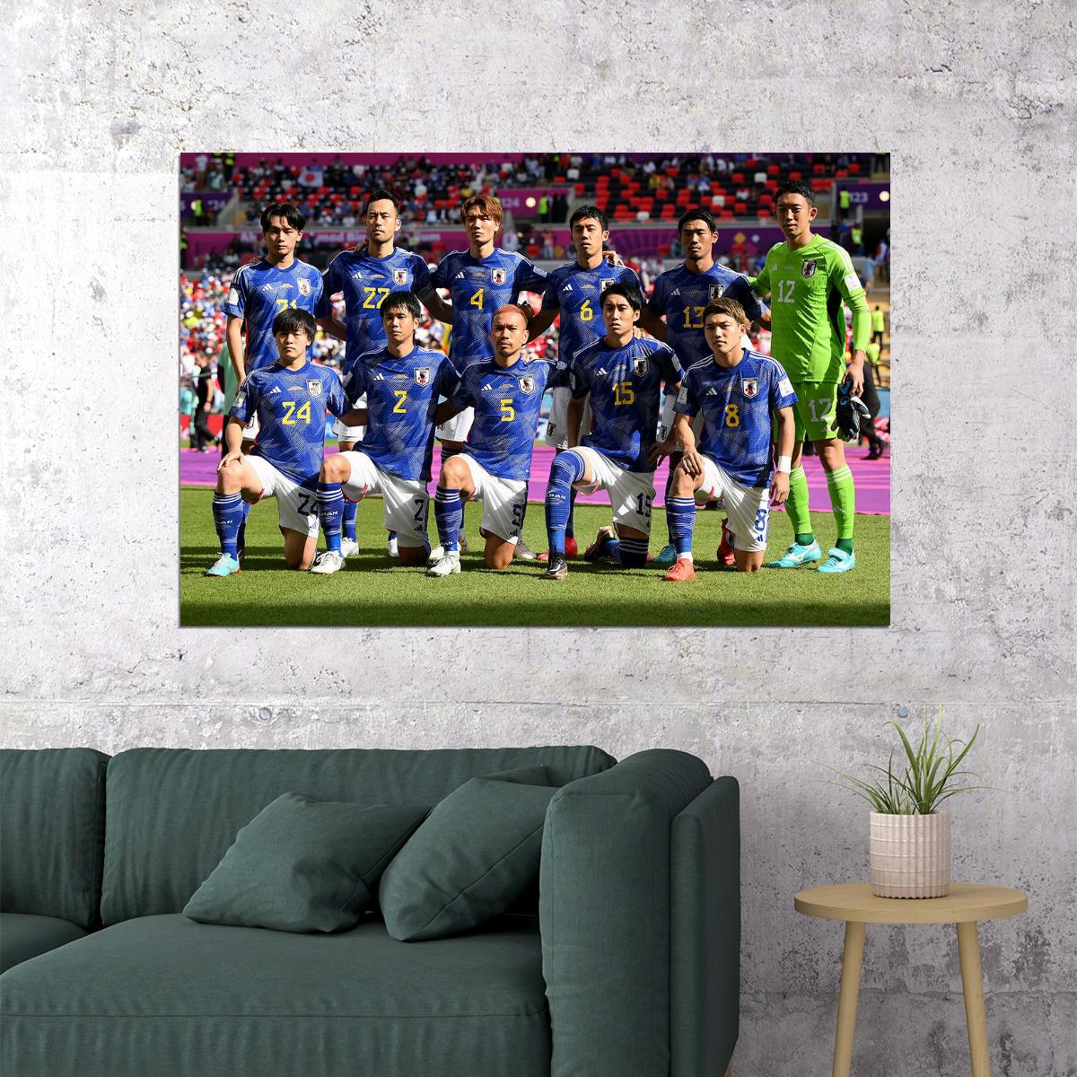 Japan National Football Team World Cup Poster Wall Art Print Home Wall Decor - xonomax