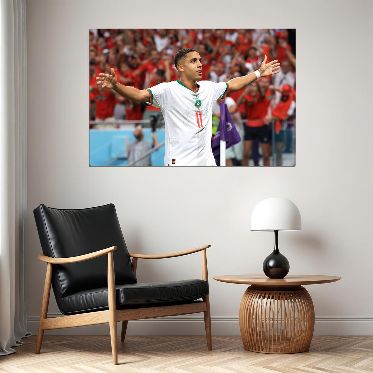 Abdelhamid Sabiri Morocco National Team World Cup Poster Wall Art Print Home Wall Decor - xonomax