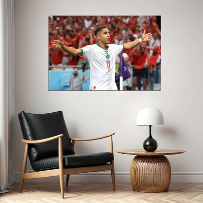Abdelhamid Sabiri Morocco National Team World Cup Poster Wall Art Print Home Wall Decor - xonomax